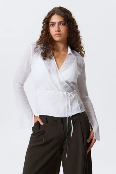 Weekday Textured Long-sleeved Wrap Shirt
