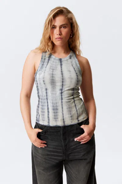 Weekday Tie-dye Fitted Tank Top In Gray