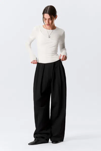 Weekday Triple-layered Long-sleeved Cotton Top In White