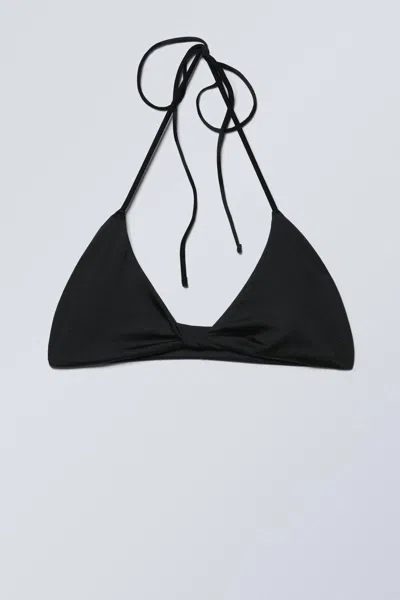 Weekday Turn Halter Bikini Top In Black