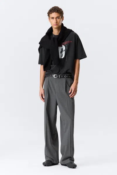 Weekday Uno Loose Suit Trousers In Gray