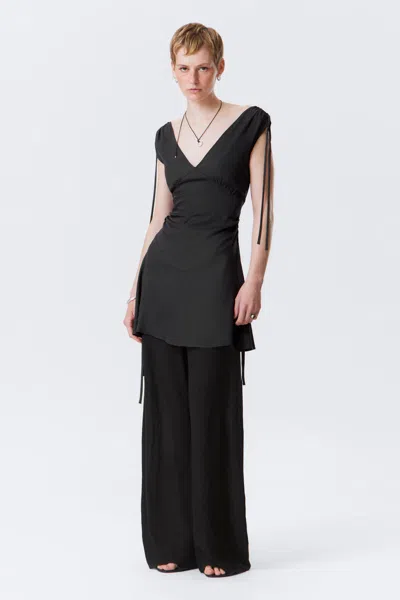 Weekday V-neck Sleeveless Strap Mini Dress