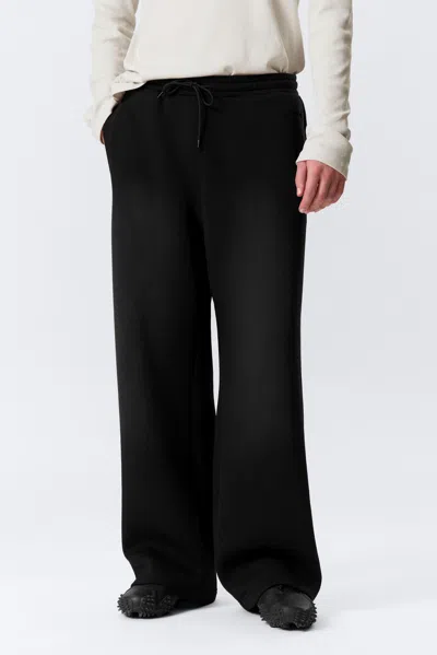 Weekday Washed Scuba Sweatpants In Black