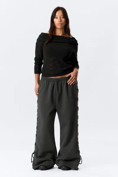 Weekday Wide Lace-up Cotton Sweatpants