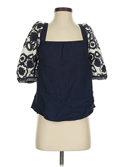 Pre-owned Weekend 3/4 Sleeve Blouse In Blue