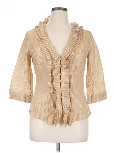 Pre-owned Weekend 3/4 Sleeve Blouse In Tan