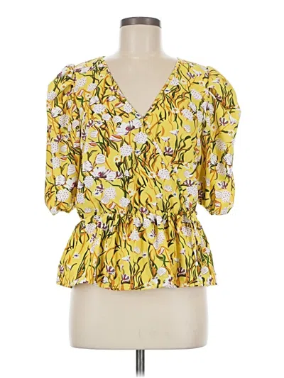 Pre-owned Weekend 3/4 Sleeve Blouse In Yellow