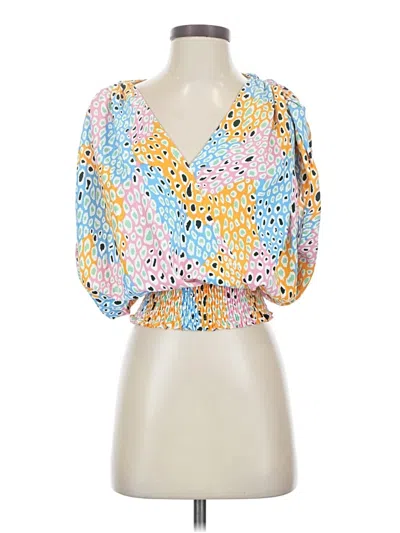 Pre-owned Weekend 3/4 Sleeve Blouse In Yellow