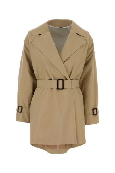 Weekend Beige Cotton Dovatta Trench Coat In Brown