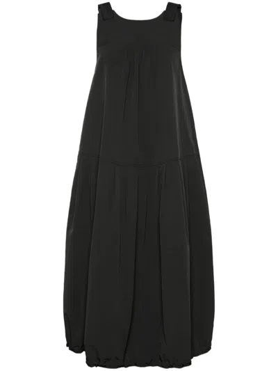 Weekend Black Wkdlegenda Balloon Silhouette Midi Dress In Animal Print