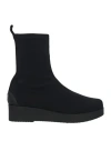 Weekend By Pedro Miralles Woman Ankle Boots Black Size 10 Textile Fibers, Leather