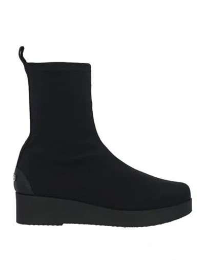 Weekend By Pedro Miralles Woman Ankle Boots Black Size 10 Textile Fibers, Leather In Black