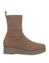 Weekend By Pedro Miralles Woman Ankle Boots Light Brown Size 8 Textile Fibers, Leather In Beige