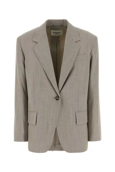 Weekend Cappuccino Wool Attila Blazer For Women In Beige O Tan