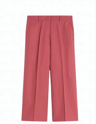 Weekend Cotton Linen Canvas High Waist Trousers In Pink