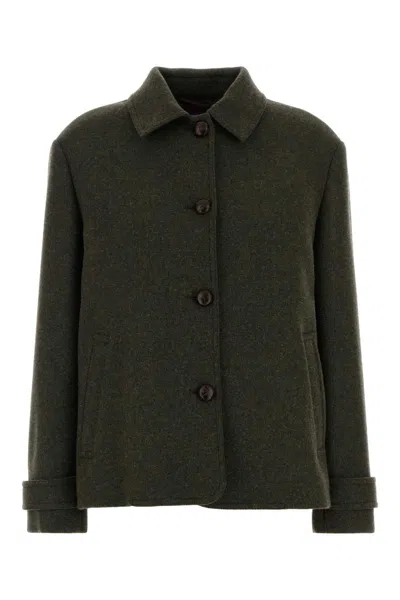Weekend Diorama Wool Blend Jacket In Green