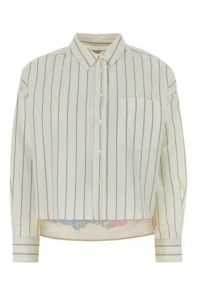 Weekend Embroidered Poplin Shirt In Stripped