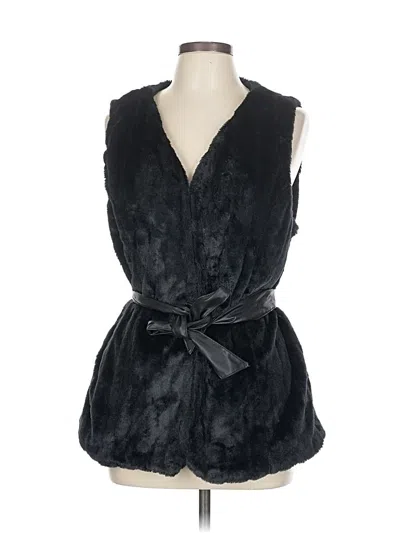 Pre-owned Weekend Faux Fur Vest In Black