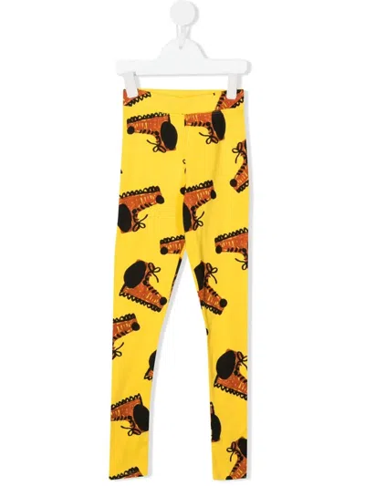 Weekend House. Kids' Graphic-print Leggings In Yellow