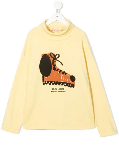 Weekend House. Kids' Graphic-print Pullover Sweatshirt In Yellow