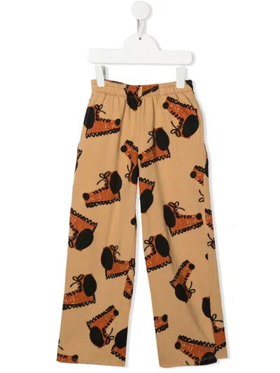 Weekend House. Graphic-print Straight-leg Trousers In Brown