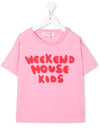 Weekend House. Logo Crew-neck T-shirt In Pink