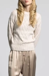 Weekend Los Angeles Alison Blouson Cable Sweater In Light Sand