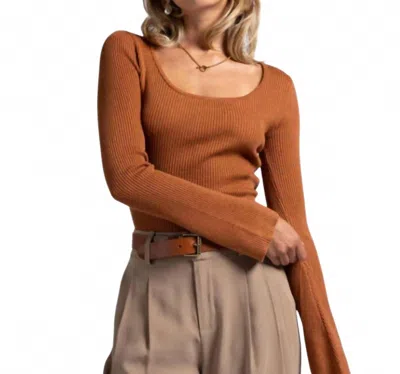 Weekend Los Angeles Amanda Long Sleeve Top In Copper In Multi