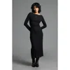 Weekend Los Angeles Angelina Long Sleeve Rib Maxi Dress In Black