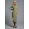 Weekend Los Angeles Angelina Long Sleeve Rib Maxi Dress In Bonsai