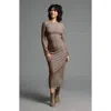 Weekend Los Angeles Angelina Long Sleeve Rib Maxi Dress In Dark Lilac