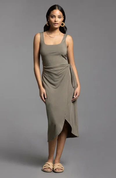 Weekend Los Angeles Aubrielle Sidetie Knit Dress In Smokey Olive