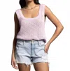 Weekend Los Angeles Bailey Square Neck Knit Top In Lilac In Multi