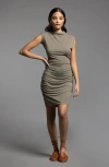 Weekend Los Angeles Bonnie Ruched Body-con Dress In Smokey Olive