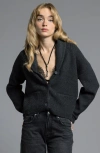 Weekend Los Angeles Candice Shawl Collar Cardigan In Ebony
