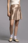 Weekend Los Angeles Dawn Satin Skirt In Light Taupe