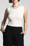 Weekend Los Angeles Eleanor Rib Sweater Tank In Blanc