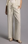 Weekend Los Angeles Elise Stripe Linen Blend Drawstring Pants In Ivory