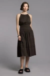 Weekend Los Angeles Felicity Smock Waist Cotton Dress In Black Brown