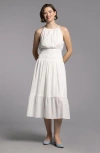 Weekend Los Angeles Felicity Smock Waist Cotton Dress In Blanc
