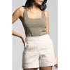 Weekend Los Angeles Gemma Pima Cotton Square Neck Tank In Smokey Olive