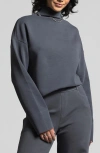 Weekend Los Angeles Genevieve Turtleneck Sweatshirt In Ebony