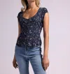 Weekend Los Angeles Hudson Top In Navy Floral In Blue