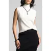 Weekend Los Angeles Jessamine Funnel Neck Sleeveless Sweater In Creme