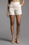 Weekend Los Angeles Luna Linen Blend Shorts In Melange Oatmeal
