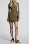 Weekend Los Angeles Marisol Long Sleeve Jersey Minidress In Dark Oregano