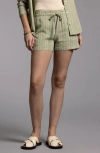 Weekend Los Angeles Maxime Linen Blend Drawstring Shorts In Tea