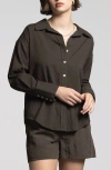 Weekend Los Angeles Maxime Stripe Button-up Shirt In Black Brown
