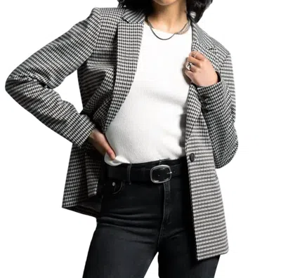 Weekend Los Angeles Payton Houndstooth Blazer In Beige/black In Multi