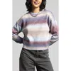 Weekend Los Angeles Ravi Ombré Stripe Crop Sweater In Brown Stripe